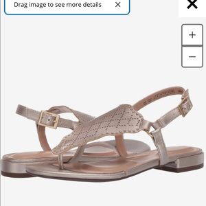 Rockport Zosia Wave Thong Sandal, size 10w, gold